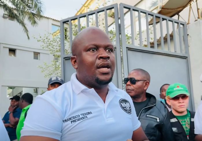 Retrato do líder associativo Francisco Teixeira, Presidente do MEA, durante denúncia de suposto boicote ao Diálogo Juvenil no Cuanza Sul, alegadamente orquestrado pela JMPLA.